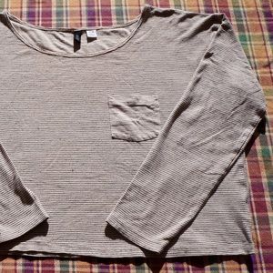 URBAN OUTFITTERS Striped Cropped Long Sleeve